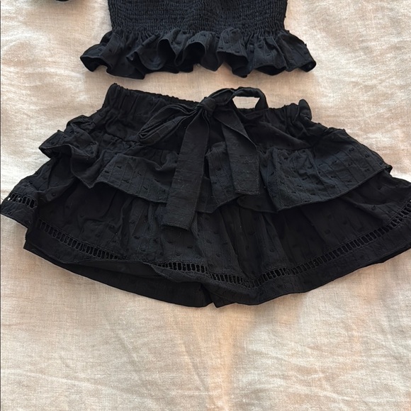 Black Ruffled Two-Piece Set - Picture 3 of 5